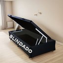 Ver imagem 1 de Cama Solteiro Baú 0,88 Apenas Cidade de São Paulo Blindada - Corino - Preto