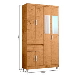 Guarda Roupa Solteiro Exellence 2260 Freijó com Espelho - Araplac - 3