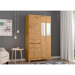 Guarda Roupa Solteiro Exellence 2260 Freijó com Espelho - Araplac - 2