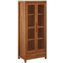 Ver imagem 7 de Cristaleira para Sala de Jantar 2 Portas de Vidro 1 Gaveta Madeira Maciça Dunia F06 Rústico Escuro