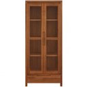 Ver imagem 2 de Cristaleira para Sala de Jantar 2 Portas de Vidro 1 Gaveta Madeira Maciça Dunia F06 Rústico Escuro