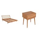Ver imagem 2 de Cama Queen + 2 Mesas de Cabeceira Nordik Marrom/Caramel