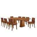 Ver imagem 2 de Sala de Jantar Noronha 8 Lugares Barril Cadeiras Bella Puce e Cinam 220cm Mobillare