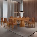 Ver imagem 1 de Sala de Jantar Noronha 8 Lugares Barril Cadeiras Bella Puce e Cinam 220cm Mobillare
