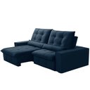 Ver imagem 7 de Sofá Retrátil Reclinável para Sala 3 Lugares 230cm Curie F04 Veludo Azul - Lyam Decor
