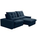 Ver imagem 1 de Sofá Retrátil Reclinável para Sala 3 Lugares 230cm Curie F04 Veludo Azul - Lyam Decor