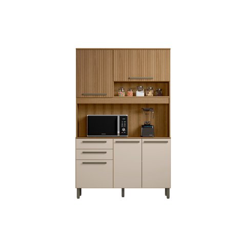 Armário para Cozinha 5 Portas 2 Gavetas Prisma Reflecta Madine Ripado Arenas