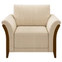 Ver imagem 6 de Poltrona Decorativa Sala de Estar 102cm Pés Madeira Roya M22 Linho Champanhe - Mpozenato