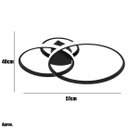 Ver imagem 5 de Lustre Plafon Arco Ring Anel Triplo Preto Led 3000K