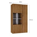 Ver imagem 6 de Armário Alto com Nicho e 03 Portas 161,5x90x42cm Wlan90 Lâmina Mel - Branco