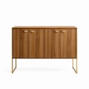 Ver imagem 1 de Aparador Buffet Multiuso 4 Portas em Mdf – Armário Decorativo para Sala, Sala de Jantar ou Hall:carv