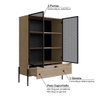 Cristaleira Industrial York com 2 Portas e 1 Gaveta - Carva - 3
