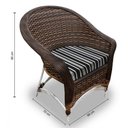 Ver imagem 2 de Conjunto de Poltronas Fibra Sintética Bali Alumínio - 4 Poltronas + 1 Mesa Centro - Tecido Friso Pre