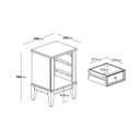 Ver imagem 4 de Mesa de Cabeceira Rústica Madeira Maciça 3 Gavetas Off White - Apaixone & Decore