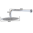 Ver imagem 7 de Ducha Redonda Cromada em Inox 20 Cm Braço 38 Cm de Parede