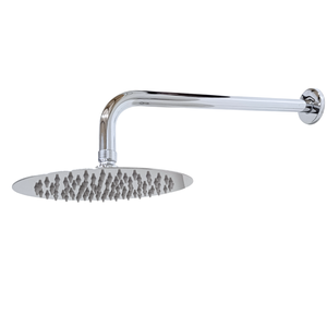 Ducha Redonda Cromada em Inox 20 Cm Braço 38 Cm de Parede