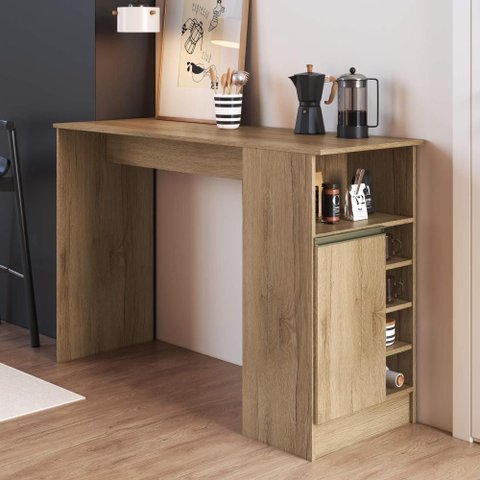 Bancada Cantinho do Café 140cm com Nichos e 1 Porta Atenas Fidelitá Castani