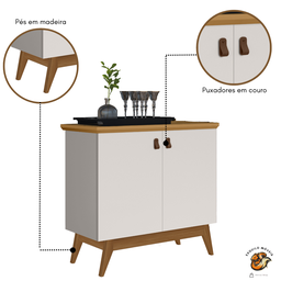 Buffet Absolut 2 Portas Aparador Multiuso Cantinho do Café Off White Nature - 2