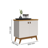 Buffet Absolut 2 Portas Aparador Multiuso Cantinho do Café Off White Nature - 4