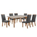 Ver imagem 1 de Mesa de Jantar Liz 180cm Tampo Mdf Vidro Canto Copo com 6 Cadeiras Lira