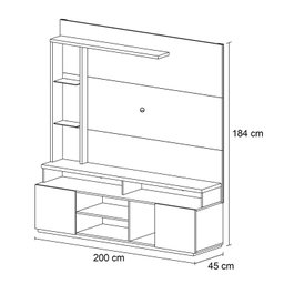 Estante Home Para TV até 65 Polegadas 2 Portas América Yescasa - 4