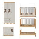 Ver imagem 3 de Quarto de Bebê Completo Berço Americano 3 em 1 Colchão Doçura Multimóveis Mp4670 Madeirado/off