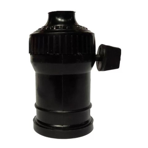 Soquete para Lâmpada com Chave Preto- Foxlux