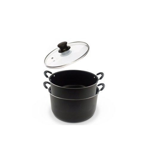 KIT 2 Caçarola Antiaderente Grande Familia Dona Chefa 24 e 28 cm Tampa de Vidro e Alças Antitérmicas