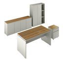 Ver imagem 2 de Conjunto de Escritório Hera 4 Peças 6 Portas 2 Gavetas - Via Nossa - Fendi e Freijó
