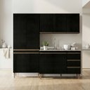 Ver imagem 1 de Armário de Cozinha Compacta Modulada 3 Peças Milão Menu Móveis Preto