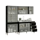 Ver imagem 4 de Armário de Cozinha Compacta Modulada 3 Peças Milão Menu Móveis Preto
