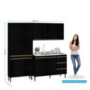 Ver imagem 3 de Armário de Cozinha Compacta Modulada 3 Peças Milão Menu Móveis Preto