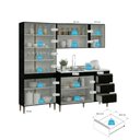 Ver imagem 5 de Armário de Cozinha Compacta Modulada 3 Peças Milão Menu Móveis Preto