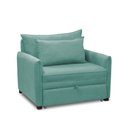 Ver imagem 1 de Poltrona Cama Retrátil Solteiro com Rodízio Cloe Bouclê Azul Turquesa E03 - D'rossi