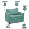Poltrona Cama Retrátil Solteiro com Rodízio Cloe Bouclê Azul Turquesa E03 - D'rossi - 3
