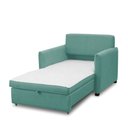 Ver imagem 7 de Poltrona Cama Retrátil Solteiro com Rodízio Cloe Bouclê Azul Turquesa E03 - D'rossi