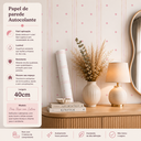 Ver imagem 7 de Kit 12 Metros Papel de Parede Infantil Adesivo Rosa com Listras Decoração para Quartos