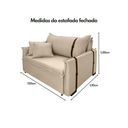 Ver imagem 4 de Poltrona Sofá-cama Valence Premium 120cm Softgel D33 - Linho Bege