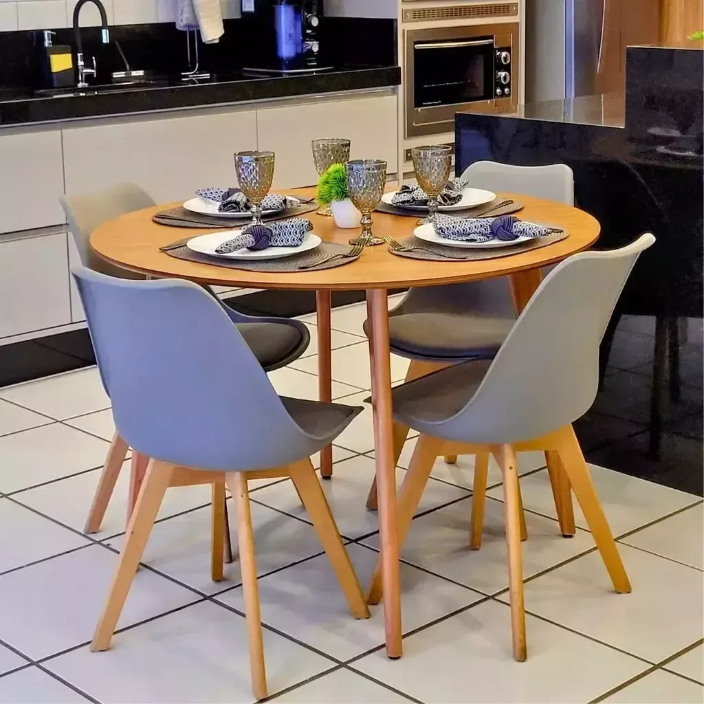 Ver imagem 1 de Mesa de Madeira Redonda 110cm Freijó- Dina