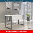 Ver imagem 2 de Mesa Escritório P25 Tub Pandin 120 Cm (larg) Tampo Mdp Branco Pé Aço Tubular Grafito