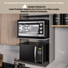 Armário Suporte para Microondas e Forno Suspenso Cozinha Lauren Cinza Grafite - 5