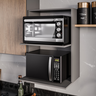 Armário Suporte para Microondas e Forno Suspenso Cozinha Lauren Cinza Grafite - 2