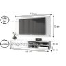Rack com Painel Suspenso Minimalista para Tv até 60 Polegadas - 1,35x0,35 Branco - 3