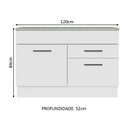 Ver imagem 3 de Balcão de Pia Cozinha 1 Porta e 2 Gavetas (com Tampo) Branco Agata Madesa