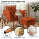 Ver imagem 4 de Kit Poltrona e Puff Alice Decorativa Confortável para Sala Recepção Manicure Quarto Tecido Suede