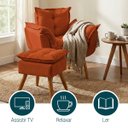 Ver imagem 6 de Kit Poltrona e Puff Alice Decorativa Confortável para Sala Recepção Manicure Quarto Tecido Suede