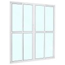 Ver imagem 3 de Porta Balcão de Alumínio Branco 4 Folhas 210x200 com Fechadura Linha 25