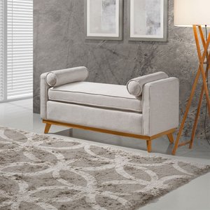 Recamier Italia 1,30M com Base Madeira Linho Sofatec