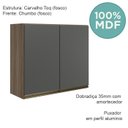 Ver imagem 4 de Armario Aereo 2 Portas Mdf 80 Cm Kali 12211 Carvalho Toq Chumbo Nicioli