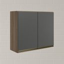 Ver imagem 6 de Armario Aereo 2 Portas Mdf 80 Cm Kali 12211 Carvalho Toq Chumbo Nicioli